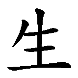 Chinesisches Zeichen fuer Im Jahre der Schlange geboren in chinesischer Schrift, Zeichen Nummer 3.