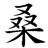 Chinesisches Zeichen fuer Santino in chinesischer Schrift, Zeichen Nummer 1.