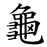 Chinesisches Zeichen fuer Schildkröte in chinesischer Schrift, Zeichen Nummer 2.